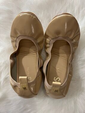 🩰🫔✨⚡️Yosi Samra Beige Patent Ballet Flats